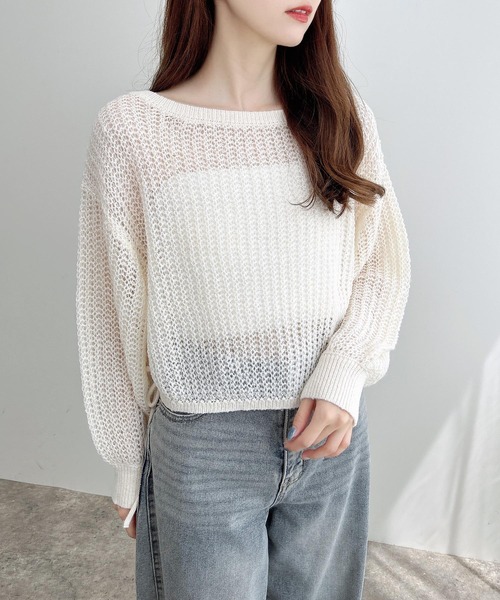 INGNI（イング）の「ドロストモヘアニット（ニット/セーター・レディース・アイボリー/グレー/グリーン/ボルドー・M）」の16枚目の写真