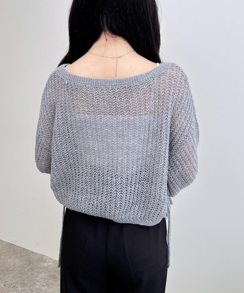 INGNI（イング）の「ドロストモヘアニット（ニット/セーター・レディース・アイボリー/グレー/グリーン/ボルドー・M）」の5枚目の写真