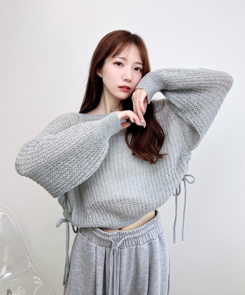 INGNI（イング）の「ドロストモヘアニット（ニット/セーター・レディース・アイボリー/グレー/グリーン/ボルドー・M）」の7枚目の写真