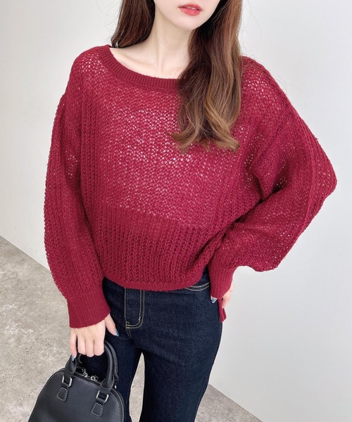 INGNI（イング）の「ドロストモヘアニット（ニット/セーター・レディース・アイボリー/グレー/グリーン/ボルドー・M）」の11枚目の写真