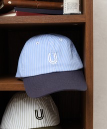 UNIVERSAL OVERALL（ユニバーサルオーバーオール）の「UNIVERSAL OVERALL ストライプ コンビ キャップ CAP 帽子 サイズ調整付き 男女兼用（キャップ）」