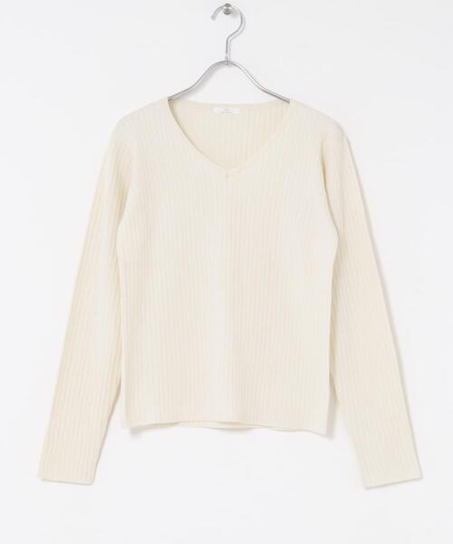 ITEMS URBANRESEARCH(アイテムズ アーバンリサーチ)の「『洗濯可』フワフワリブVネックニット(ニット/セーター・レディース・グレー/ブラック/オレンジ/ホワイト・FREE)」の15枚目の写真