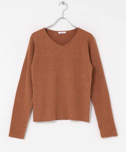 etre tokyo ブラウン Vネックニット フワフワ　美品 Vネック2wayニットプルオーバー(F GREY): トップス │ ETRE TOKYO