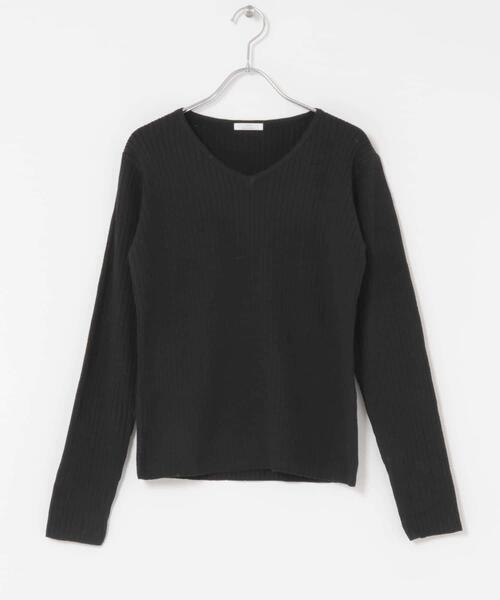 ITEMS URBANRESEARCH(アイテムズ アーバンリサーチ)の「『洗濯可』フワフワリブVネックニット(ニット/セーター・レディース・グレー/ブラック/オレンジ/ホワイト・FREE)」の9枚目の写真