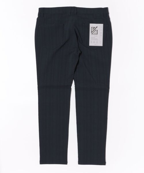 m.f.editorial（エムエフエディトリアル）の「パンツ メンズ ストレッチ 抗菌防臭 スリム 5ポケット テーパード チェック クロスストレッチ（チノパンツ・メンズ・ネイビー・MEDIUM/LARGE/S/X-LARGE）」の2枚目の写真