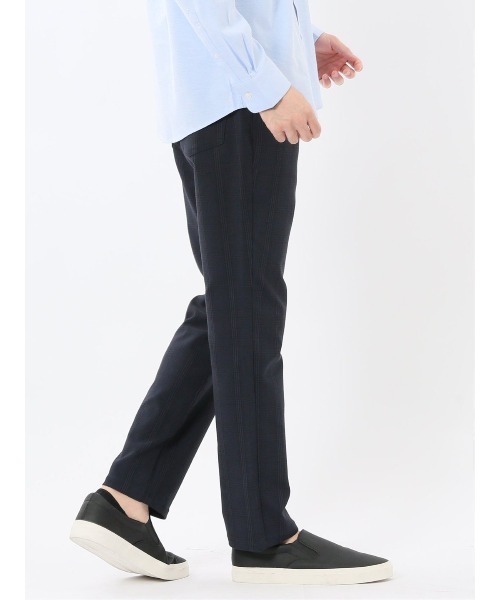 m.f.editorial（エムエフエディトリアル）の「パンツ メンズ ストレッチ 抗菌防臭 スリム 5ポケット テーパード チェック クロスストレッチ（チノパンツ・メンズ・ネイビー・MEDIUM/LARGE/S/X-LARGE）」の16枚目の写真