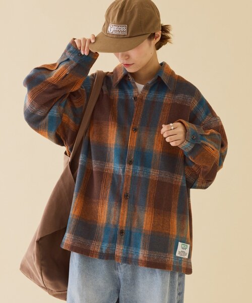 セール】【DISCUS】シャギーチェックシャツジャケット（シャツ