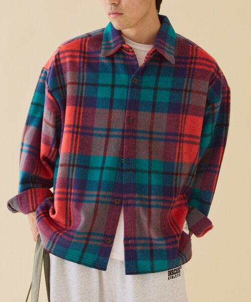 セール】【DISCUS】シャギーチェックシャツジャケット（シャツ