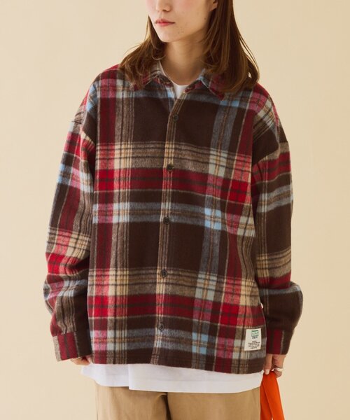 セール】【DISCUS】シャギーチェックシャツジャケット（シャツ