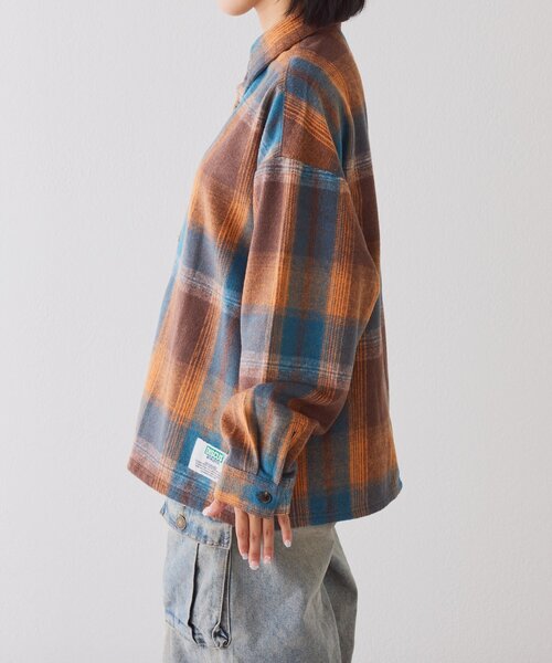 セール】【DISCUS】シャギーチェックシャツジャケット（シャツ
