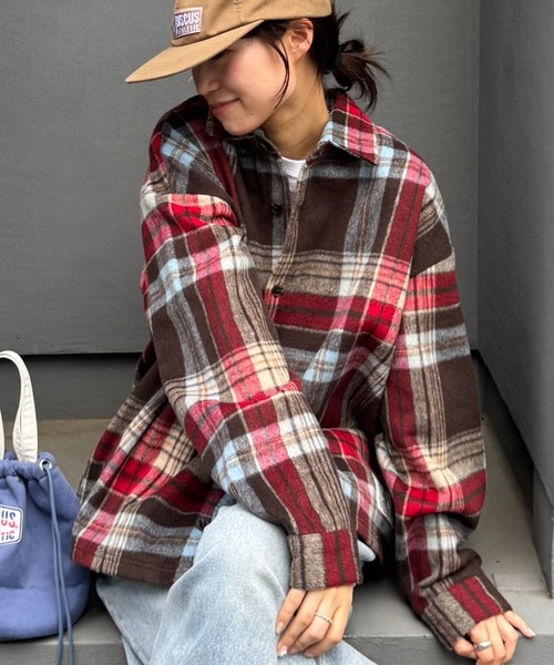 DISCUS（ディスカス）の「【DISCUS】シャギーチェックシャツジャケット