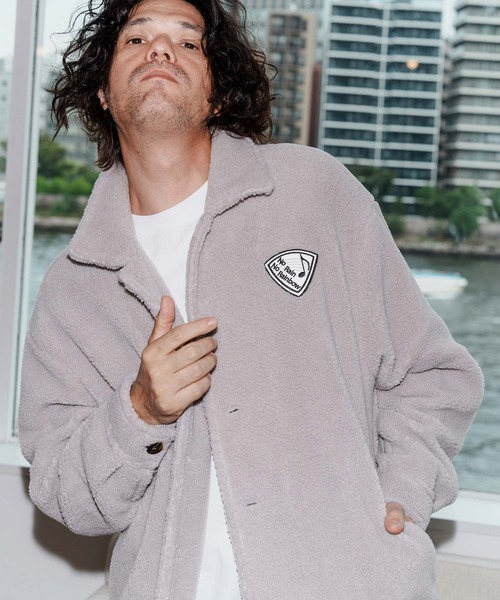 No Rain No Rainbow(ノーレインノーレインボー)の「mj11041-boa jacket ボアジャケット(NR25W-08)(その他アウター・メンズ・ライトグレー/ブラック/ネイビー・S/M/L/XL)」の10枚目の写真
