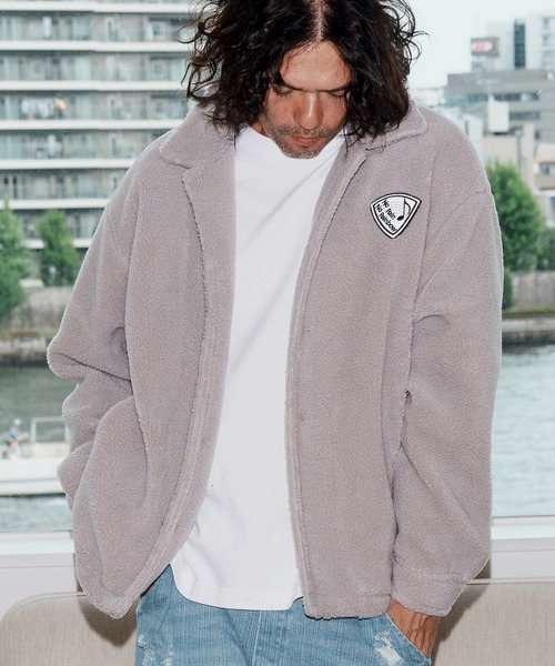 No Rain No Rainbow(ノーレインノーレインボー)の「mj11041-boa jacket ボアジャケット(NR25W-08)(その他アウター・メンズ・ライトグレー/ブラック/ネイビー・S/M/L/XL)」の12枚目の写真