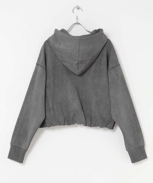 KBF（ケイビーエフ）の「フロントZIPショートフーディー（パーカー・レディース・チャコールグレー/アイボリー/グレー系その他・ONE）」の6枚目の写真