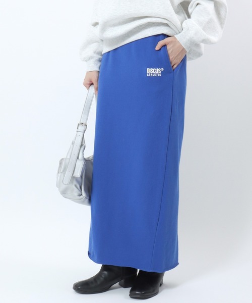 DISCUS ATHLETIC（ディスカス　アスレチック）の「DISCUS ATHLETIC（ディスカスアスレチック）USAコットン スウェットナロースカート/ロングスカート レディース（スカート・レディース・グリーン/ブルー/グレー/ブラック・M/L）」の4枚目の写真