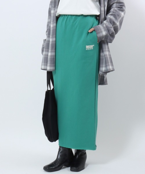 DISCUS ATHLETIC（ディスカス　アスレチック）の「DISCUS ATHLETIC（ディスカスアスレチック）USAコットン スウェットナロースカート/ロングスカート レディース（スカート・レディース・グリーン/ブルー/グレー/ブラック・M/L）」の3枚目の写真