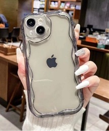 Burner（バーナー）の「【OKUOKU　0909】クリア×ウェーブデザイン iPhoneケース ruf-iphonecase-11-2【RBTS】（スマホケース/カバー）」