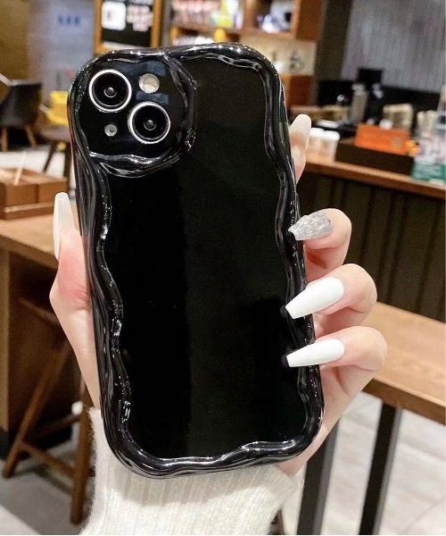 セール】【OKUOKU 0909】クリア×ウェーブデザイン iPhoneケース ruf