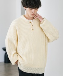 【未使用】 GALLARDAGALANTE ヘンリーネックメッシュニット ウール 未使用】 GALLARDAGALANTE ヘンリーネックメッシュニット ウール