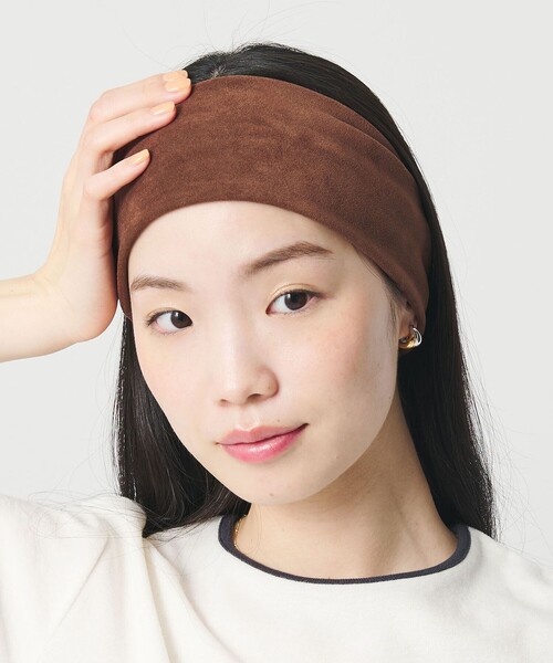 BEAUTY&YOUTH UNITED ARROWS(ビューティーアンドユースユナイテッドアローズ)の「スエードライク ワイド ヘアバンド(ヘアバンド・レディース・ブラック/ダークブラウン・FREE)」の1枚目の写真