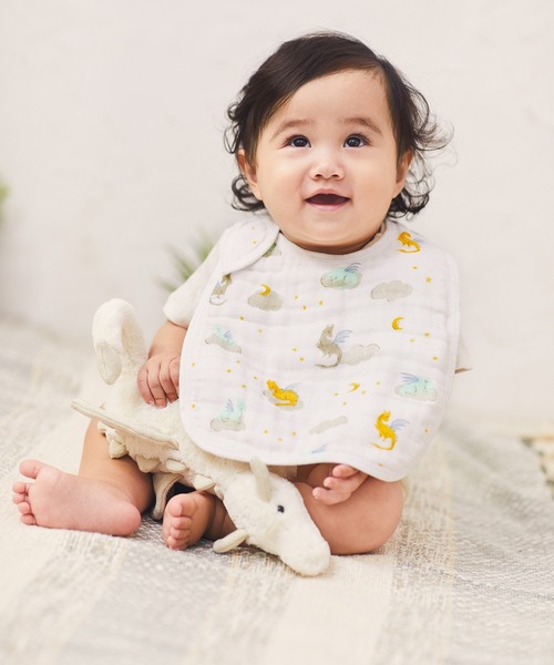 aden + anais (エイデンアンドアネイ)の「aden + anais スナップビブ/ドラゴン・ハッピーバースイヤーコレクション/3枚(スタイ/よだれかけ・キッズ・セージグリーン・ONE SIZE)」の2枚目の写真