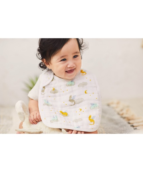 aden + anais (エイデンアンドアネイ)の「aden + anais スナップビブ/ドラゴン・ハッピーバースイヤーコレクション/3枚(スタイ/よだれかけ・キッズ・セージグリーン・ONE SIZE)」の5枚目の写真