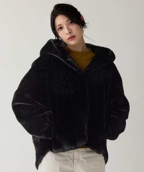 Filomo]ミンク調フェイクファーフード付き ジャケット（その他アウター
