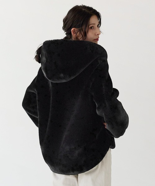 Filomo]ミンク調フェイクファーフード付き ジャケット（その他アウター