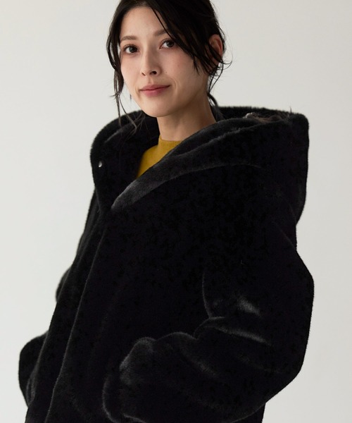 Filomo（フィローモ）の「[Filomo]ミンク調フェイクファーフード付き ジャケット（その他アウター・レディース・ブラック/ベージュ/グレー・FREE）」の11枚目の写真