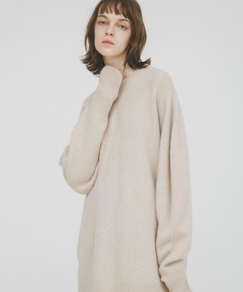 LAATO（ラート）の「yak wool relax knit（ニット/セーター・レディース・パープル/ライトブラウン/ブラウン・FREE）」の6枚目の写真