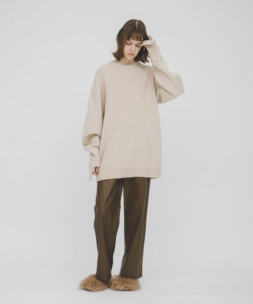 LAATO（ラート）の「yak wool relax knit（ニット/セーター・レディース・パープル/ライトブラウン/ブラウン・FREE）」の9枚目の写真