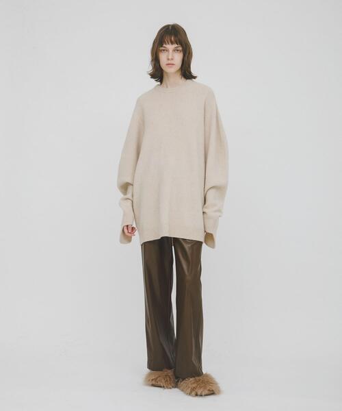 LAATO（ラート）の「yak wool relax knit（ニット/セーター・レディース・パープル/ライトブラウン/ブラウン・FREE）」の10枚目の写真