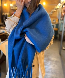 マフラー（ブルー・ネイビー/青色系・ウール・ニット