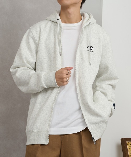 Santa Barbara Polo & Racquet Club(サンタ・バーバラ・ポロ & ラケット・クラブ)の「【SANTA BARBARA】T/C 両面起毛 ジップパーカー(パーカー・メンズ・チャコールグレー/オートミール/モカ/ネイビー・M/L/LL)」の8枚目の写真