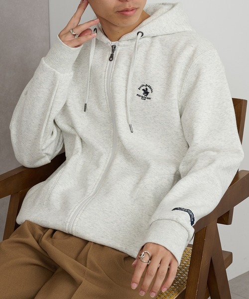 Santa Barbara Polo & Racquet Club(サンタ・バーバラ・ポロ & ラケット・クラブ)の「【SANTA BARBARA】T/C 両面起毛 ジップパーカー(パーカー・メンズ・チャコールグレー/オートミール/モカ/ネイビー・M/L/LL)」の9枚目の写真
