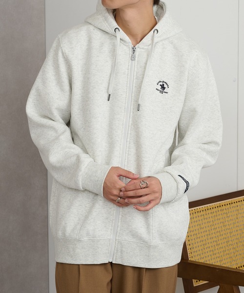 Santa Barbara Polo & Racquet Club(サンタ・バーバラ・ポロ & ラケット・クラブ)の「【SANTA BARBARA】T/C 両面起毛 ジップパーカー(パーカー・メンズ・チャコールグレー/オートミール/モカ/ネイビー・M/L/LL)」の5枚目の写真