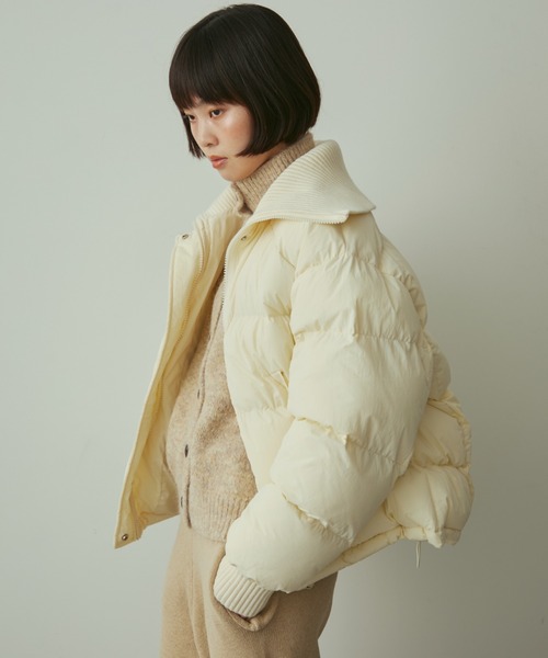 full/fill.(フルフィル)の「rib collar pudding jacket / リブカラーパディングジャケット(ダウンジャケット/コート・レディース・グレー/オフホワイト・FREE)」の13枚目の写真