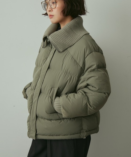 full/fill.(フルフィル)の「rib collar pudding jacket / リブカラーパディングジャケット(ダウンジャケット/コート・レディース・グレー/オフホワイト・FREE)」の3枚目の写真