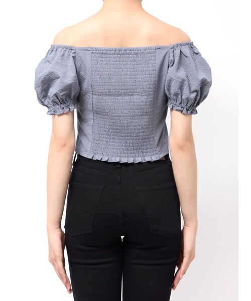 EMODA(エモダ)の「2WAY OFF SHOULDER TOPS(Tシャツ/カットソー・レディース・ブラック/その他/ブルー・FREE)」の7枚目の写真