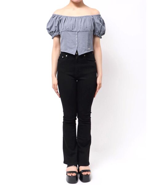 EMODA(エモダ)の「2WAY OFF SHOULDER TOPS(Tシャツ/カットソー・レディース・ブラック/その他/ブルー・FREE)」の14枚目の写真