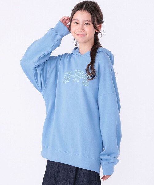 SHIPS（シップス）の「【WEB限定】SHIPS KIDS:100～160cm / SHIPS ラウンド ロゴ パーカ（パーカー・キッズ・ベージュ/ホワイト/ライトブルー/ブラック/グレー・100/110/120/130/140/150/160）」の7枚目の写真