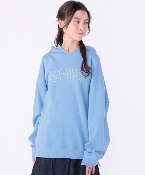 SHIPS（シップス）の「【WEB限定】SHIPS KIDS:100～160cm / SHIPS ラウンド ロゴ パーカ（パーカー・キッズ・ベージュ/ホワイト/ライトブルー/ブラック/グレー・100/110/120/130/140/150/160）」の8枚目の写真