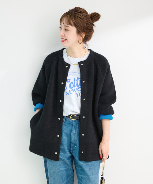 B.C STOCK 【WEB限定】2層スムース編みロングカーディガン 追加2》【WEB限定】2層スムース編みロングカーディガン（カーディガン