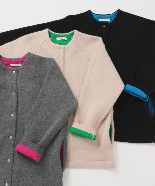 追加2》【WEB限定】2層スムース編みロングカーディガン（カーディガン