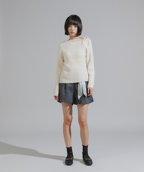 Chick（チック）の「Short pants with ribbon / リボン付き ショートパンツ（その他パンツ・レディース・ブラック/ダークグレー・FREE）」の6枚目の写真