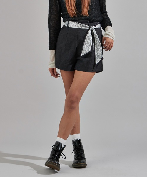 Chick（チック）の「Short pants with ribbon / リボン付き ショートパンツ（その他パンツ・レディース・ブラック/ダークグレー・FREE）」の16枚目の写真
