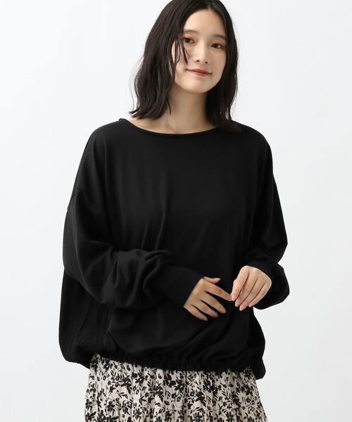 studio CLIP(スタディオクリップ)の「《natural by clip》ドッキングバルーンプルオーバー(Tシャツ/カットソー・レディース・ライトグレー/ブラック・FREE)」の2枚目の写真