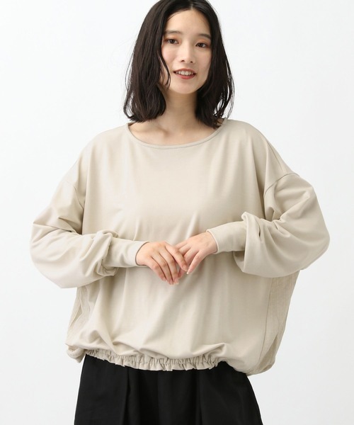 studio CLIP(スタディオクリップ)の「《natural by clip》ドッキングバルーンプルオーバー(Tシャツ/カットソー・レディース・ライトグレー/ブラック・FREE)」の3枚目の写真