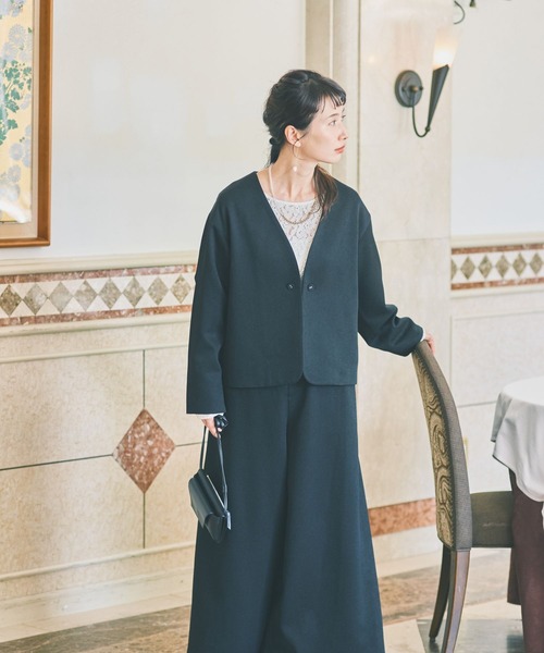 studio CLIP（スタディオクリップ）の「インドレースプルオーバー《オケージョン2025AW》（Tシャツ/カットソー・レディース・ブラック/オフホワイト・FREE）」の3枚目の写真