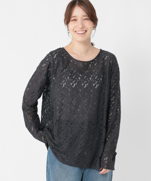 studio CLIP（スタディオクリップ）の「インドレースプルオーバー《オケージョン2025AW》（Tシャツ/カットソー・レディース・ブラック/オフホワイト・FREE）」の19枚目の写真